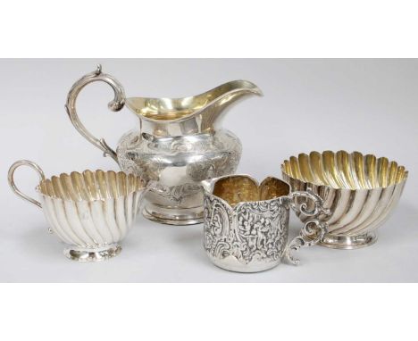 A Collection of Assorted Silver, comprising a Victorian cream-jug, by Richard Pearce and George Burrows, London, 1845, engrav