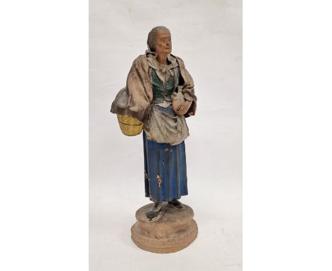 Giacomo Bongiovanni (1772-1859) Giuseppe Vaccaro (1807-1889) workshop, Caltagirone, a terracotta figurine of an old woman car