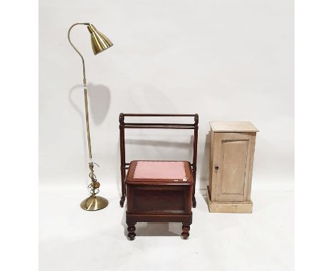 Single door pot cupboard, a commode stool, a towel airer and a light (4) 