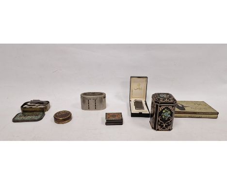 1920's Lloyds Bank moneybox no.54969, a Kensitas metal cigarette box containing Kensitas silk embroidered floral cigarette ca