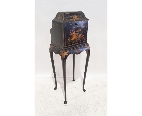 20th century telephone table in the chinoiserie taste, with Army & Navy Stores, Victoria Street, London label verso, on four 