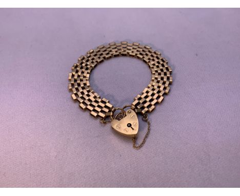 9ct Gold Gate Bracelet - 13.3g 