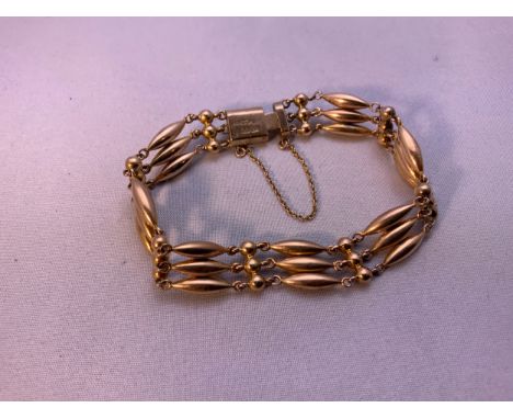 Victorian Gold Gate Bracelet - Marks Rubbed - 16.5g