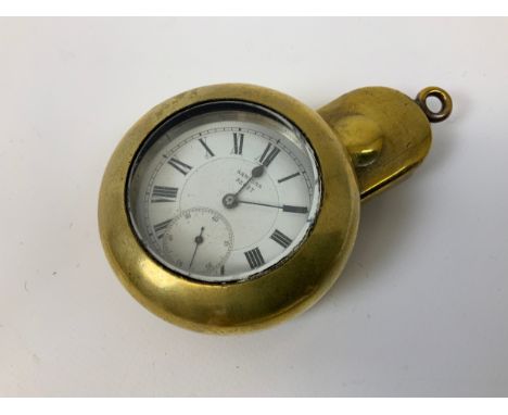 WWI 4th British Rifles Officers Pocket Watch - Satina - Protective Brass Case with Original Glass and Watch Key (Screw Openin