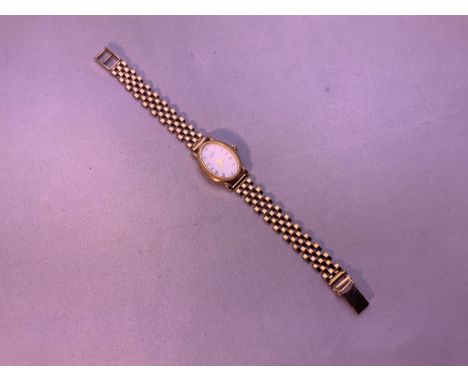 9ct Gold Rotary Wristwatch on 9ct Gold Strap 