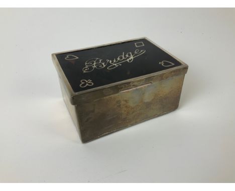 Silver and Tortoiseshell Playing Cards Box