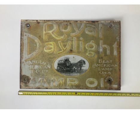 Double Sided Enamel Sign - Royal Daylight Lamp Oil 