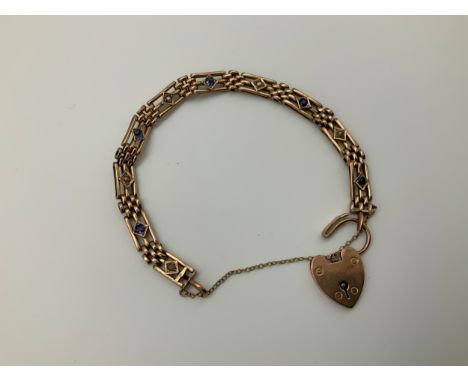 9ct Victorian Gold Gate Bracelet - 13g 