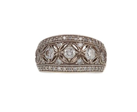 DIAMOND DRESS RING,the round brilliant cut diamonds totalling approximately 0.80 carats, marked 14K, size M 1/2, 6.6g