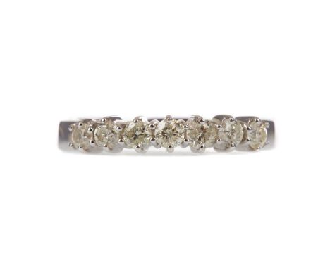 CERTIFICATED DIAMOND SEVEN STONE RING,the round brilliant cut diamonds totalling approximately 0.50 carats, with accompanying