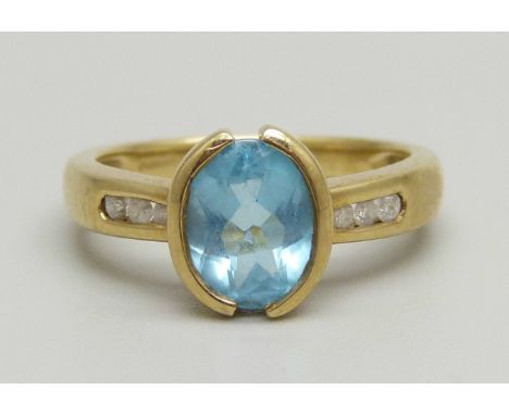 A 9ct gold, stone set ring, 2.8g, K 