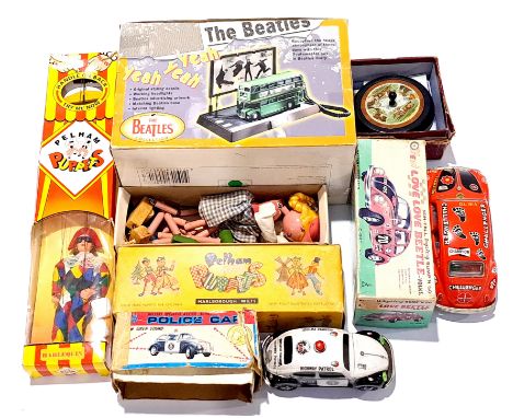 Mixed Vintage Toy group to include Tinplate, Puppets and similar. Not checked for completion or correctness. Conditions gener