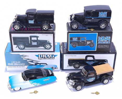 Liberty Classics Drag Specialties, a boxed 1:25 scale group. Although unchecked for completeness (1929 Ford Pick up is missin