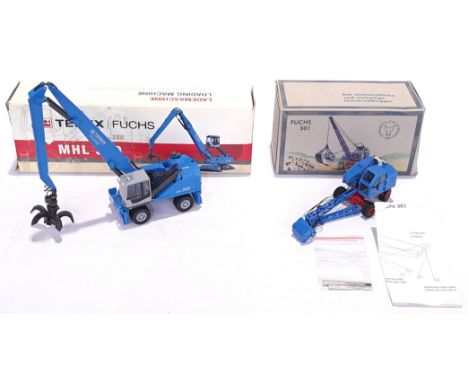 Conrad &amp; NZG, a boxed 1:50 scale Fuchs Terex pair, to include NZG No.520 Fuchs 301 &amp; Conrad MHL350. Although unchecke