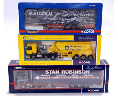 Corgi, a boxed 1:50 scale truck, trailer &amp; tanker group. Although unchecked for completeness, conditions generally appear