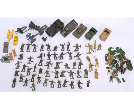 Britains, Tri-Ang, Lone Star &amp; similar, an unboxed mostly military group, to include vehicles &amp; figures. Although unc