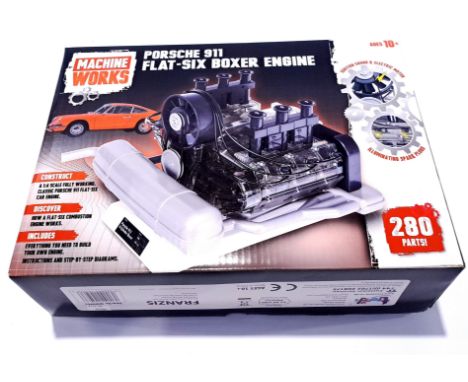 Machine Works Build Your Own Porsche 911 Boxer Engine Toy - Replica Model Building Kit - Features Sounds and Illumination. No