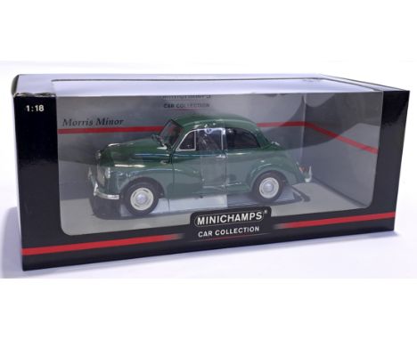 Minichamps (Paul's Model Art) 1:18 scale Morris Minor. Condition appears to be Near Mint to Mint in Excellent to Near Mint pa