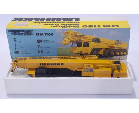 Conrad a boxed 1:50 Scale No.2082 LTM1160 Mobile Crane. Condition is Good (Damage to Jib Strutts not allowing Jib to stay up)