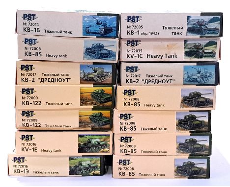 PST, a mixed boxed group of 1/72 scale Tanks and similar. Not checked for completeness or correctness, there is a possibility