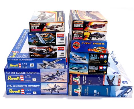 Revell, Italeri, Matchbox &amp; similar, a boxed unmade aircraft plastic model kit group, comprising of 1:72 &amp; 1:100 scal