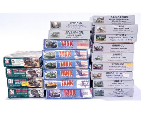 ACE similar, a mixed boxed group of 1/72 and similar scale Tanks and Trucks. Not checked for completeness or correctness, the