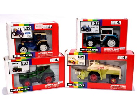 Britains, a boxed 1:32 scale group, to include 9573 - Claas Forage Harvester, 9527 - Ford 5610 tractor, and others. Although 