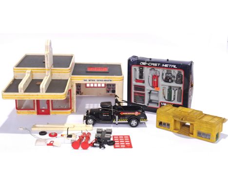 Crown Premiums, KinToy &amp; similar, a mixed group, to include garage playset, 1:!8 scale garage equipment, and others. Alth