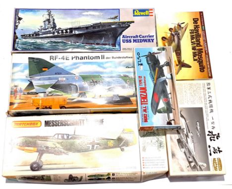 Airfix, Tamiya, Revell and similar, a mixed boxed group of Model Kits. Not checked for completion or correctness. Conditions 
