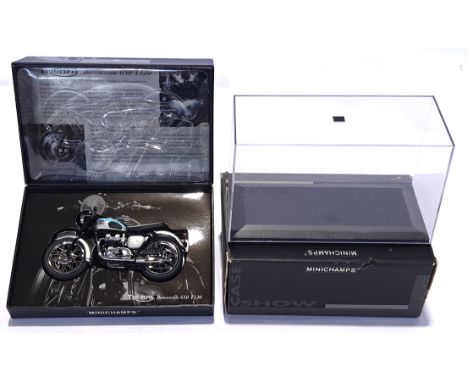 Minichamps (Paul's Model Art), a boxed 1:12 scale Triumph Bonneville 650 T120 1959, also includes Minichamps Show Case acryli