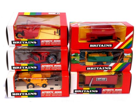 Britains, a boxed 1:32 scale group, to include 9556 - New Holland Baler, 9537 Vicon Towed Vari-Spreader, and others. Although