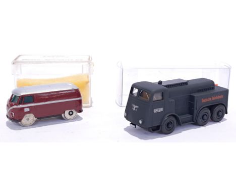 Brawa &amp; Marklin, a boxed pair, to include Brawa rail mounted Volkswagen Transporter Van &amp; Marklin Kaelble Z6 R3A. Alt