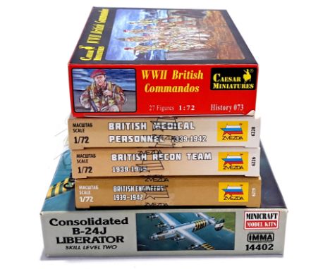 Zvezda, Caesar Miniatures &amp; Minicraft, a boxed Military related unmade plastic model kit group, to include Minicraft 1:14