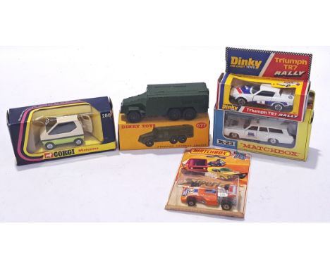 Dinky, Corgi and Matchbox, a mixed boxed group to include Dinky 207, Matchbox K-23 and others. Conditions generally appear Ex