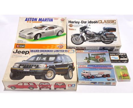 Tamiya, Imai, Bburago &amp; similar, a boxed plastic &amp; metal model kits group. Although unchecked for completeness, condi