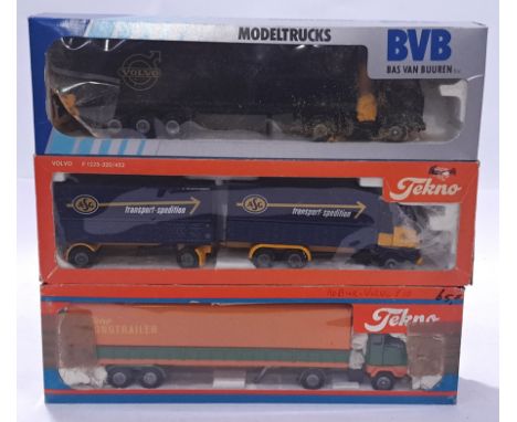 Tekno a trio of 1/50 scale trucks. Conditions&nbsp;generally appear Good to Near Mint in generally Fair to Good boxes. See ph