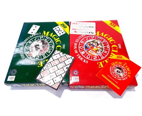 Marvins Magic, The Magic Circle - 2 boxes of card tricks and similar. Not checked for completion or correctness. Conditions g