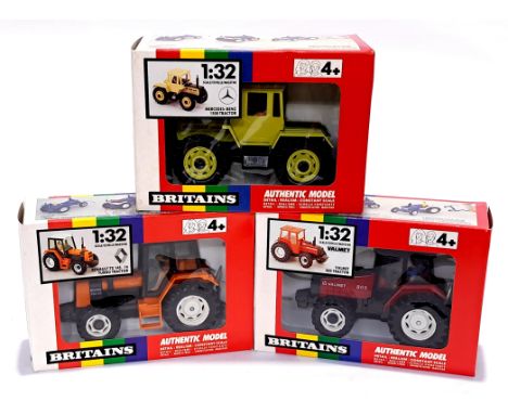 Britains, a boxed 1:32 scale trio, to include 9515 - Valmet 805 tractor, 9525 - Mercedes-Benz 1500 tractor &amp; 9518 Renault