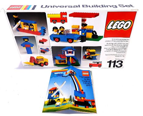 Vintage Lego set 113 Universal Building Set. Although unchecked for completeness, condition generally appears to be Good Plus