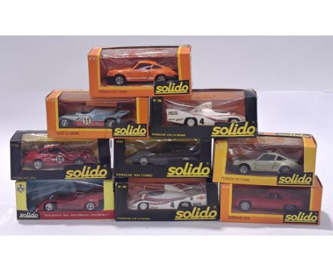 Solido a mixed boxed group of Racing cars. Conditions generally appear Excellent to Mint in generally Good to Excellent boxes