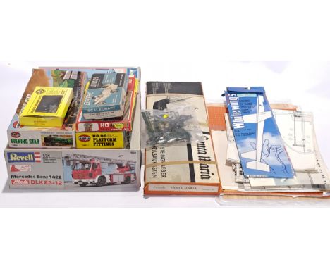 Revell, Airfix, Scalecraft &amp; similar, a mostly boxed plastic &amp; wood model kit group, plus modelling accessories, to i