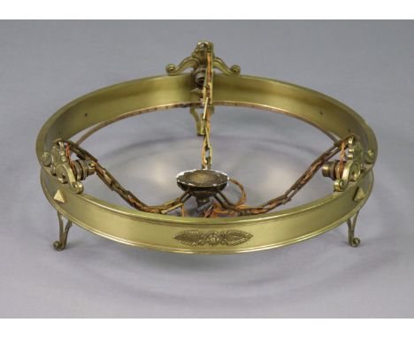 An Edwardian-style brass circular ceiling light fitting, 20¾” diameter.
