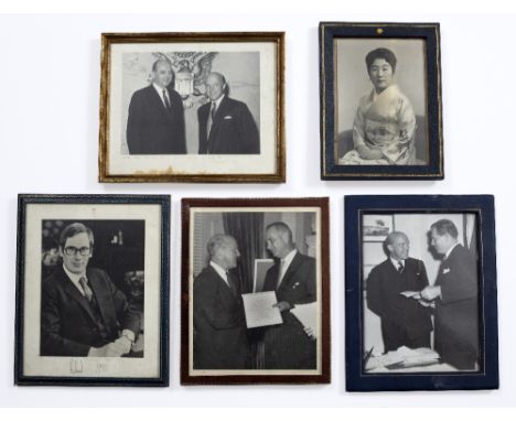 LYNDON JOHNSON (1908-1973), 36TH U.S. PRESIDENT, AND SIR HAROLD CACCIA, black and white photograph, 225 x 170mm plus a collec