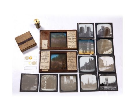 HENRY W TAUNT A Collection of Thirteen Lantern Slides depicting Oxford buildings and processions etc., two with wooden frames