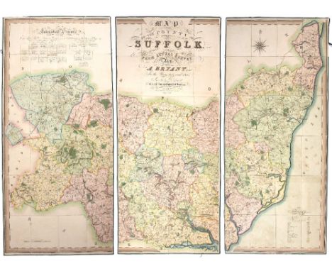 BRYANT, William Andrewes (Andrew) (1799-1878), Surveyor and Map Maker A large scale folding map in three sections of the Coun
