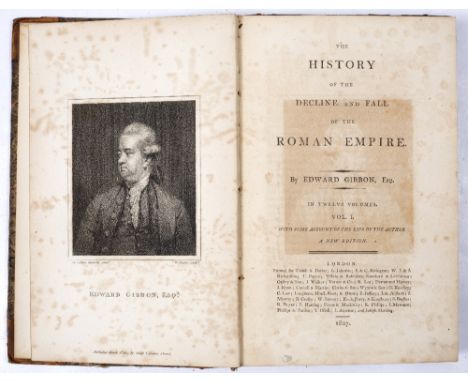 GIBBON, Edward, The History of the Decline and Fall of the Roman Empire. 12 vols. 8vo. (210 x 128mm). Vol I. with portrait fr