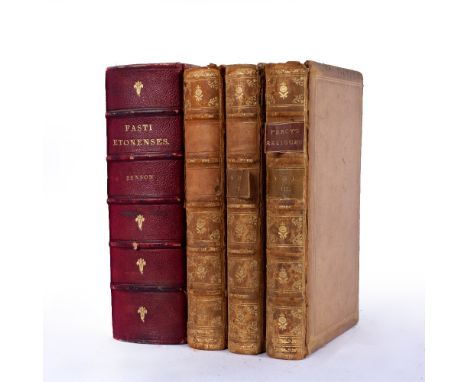 BENSON, Arthur C, Fasti Etonenses: A Biographical History of Eton. R Ingalton Drake 1899. Thick 8vo. 1/2 red morocco with gil