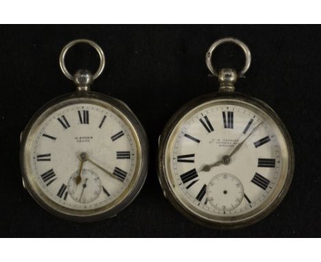 A Victorian silver open face pocket watch, G H Prosser, St George Road, Bristol, white dial, Roman numerals, minute track, su