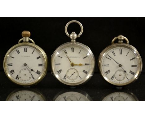 A Victorian silver open face pocket watch, Sandown Manufacturing Co, London & Sandown I W, white dial, Roman numerals, minute