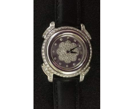 A modern Chatila diamond set 18ct white gold Swiss wrist watch - 'The Royal Diamond' No.BA 79, 157, white metal dial, diamond